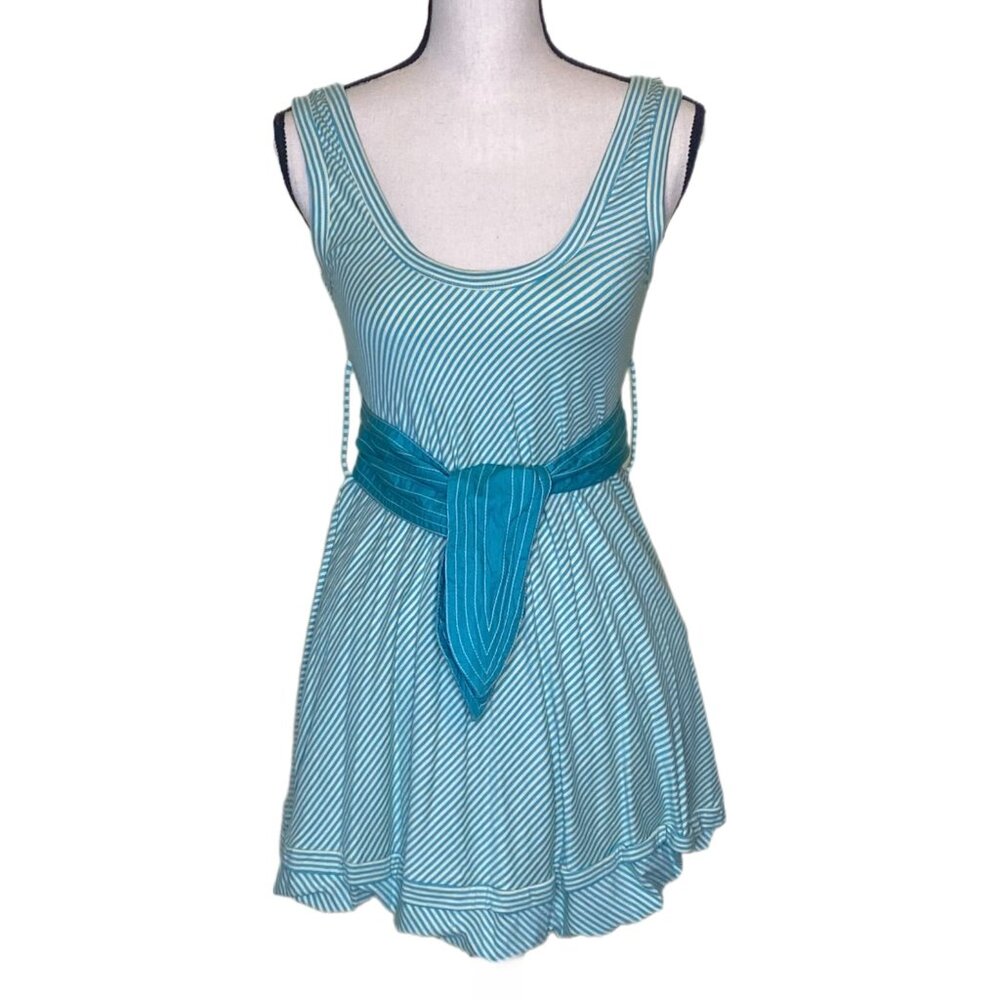 Plenty by Tracy Reese Turquoise & Ivory Striped Dress Size P